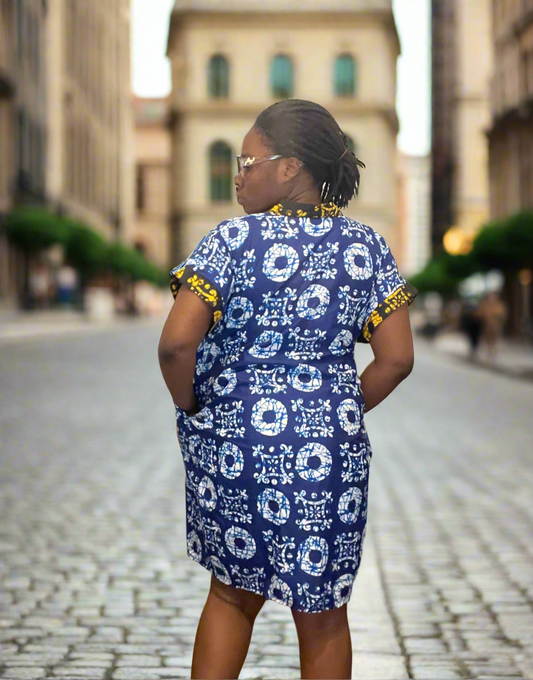 African Ready-to-wear boubou gown/2-Patterned Ankara wears