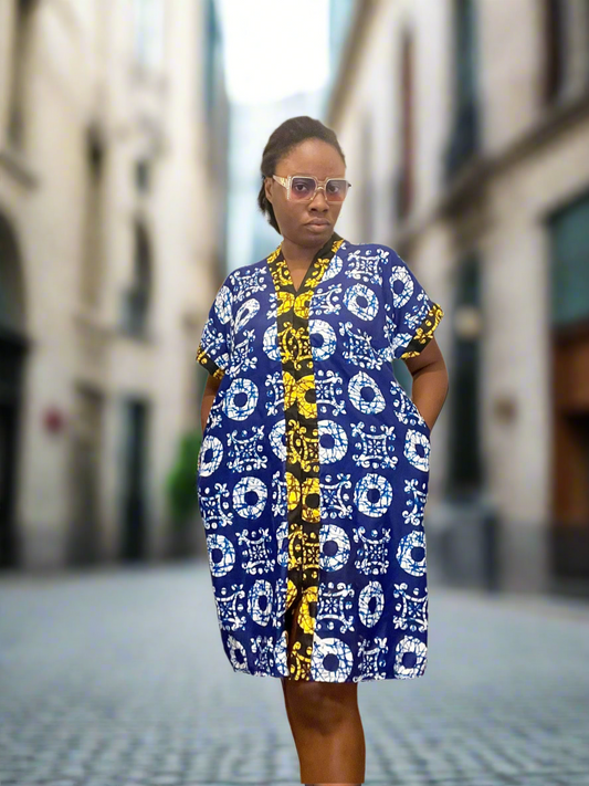 African Ready-to-wear boubou gown/2-Patterned Ankara wears