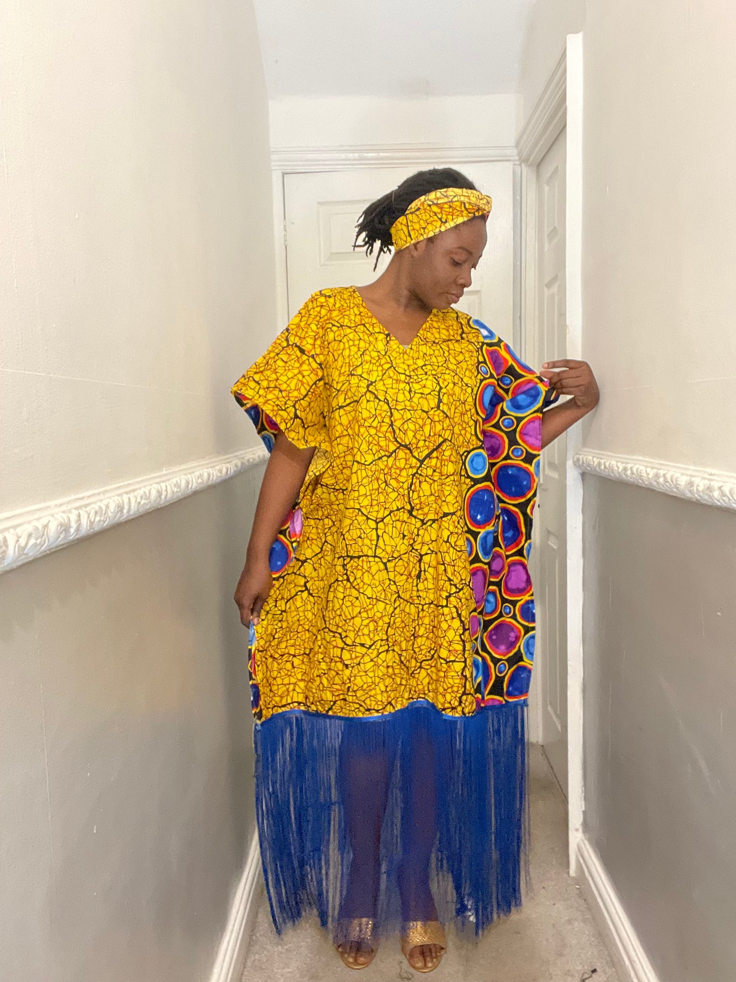 African Ready-to-wear boubou gown/2-Patterned Ankara wears