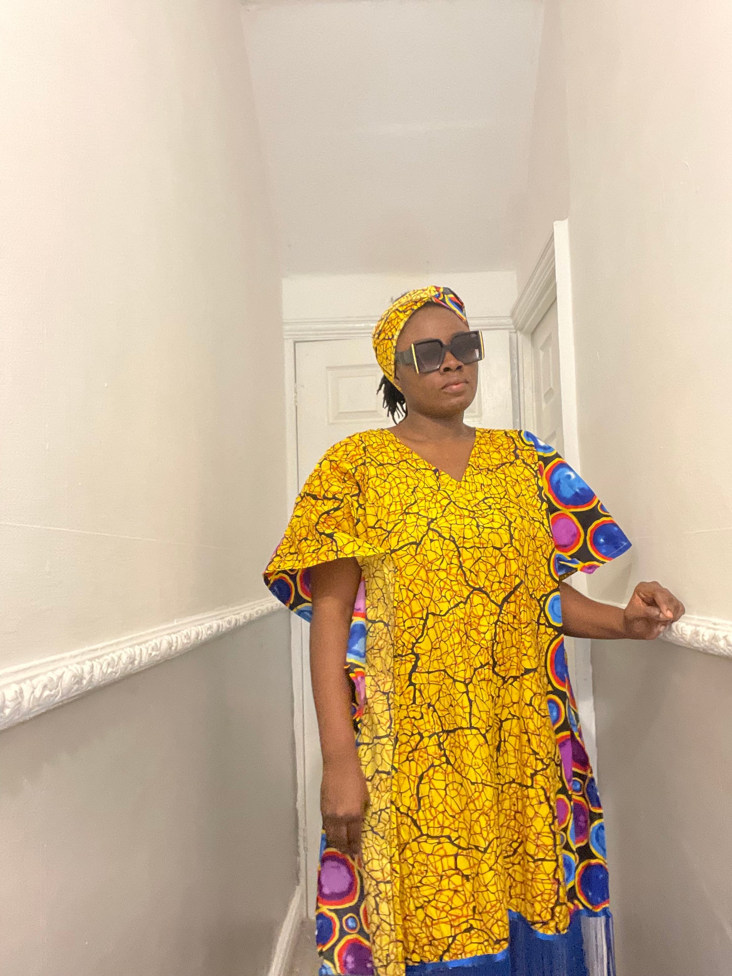 African Ready-to-wear boubou gown/2-Patterned Ankara wears