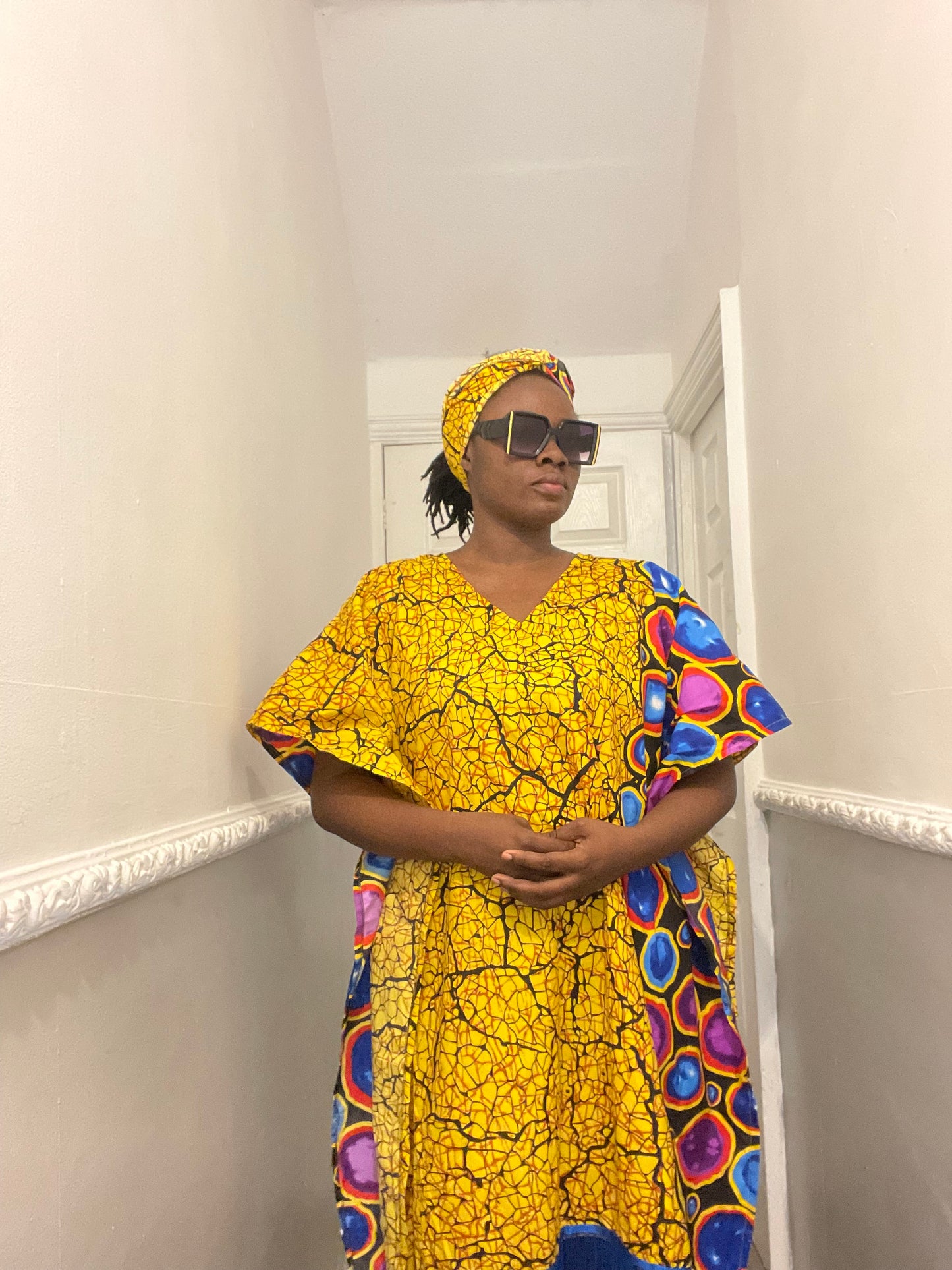 African Ready-to-wear boubou gown/2-Patterned Ankara wears