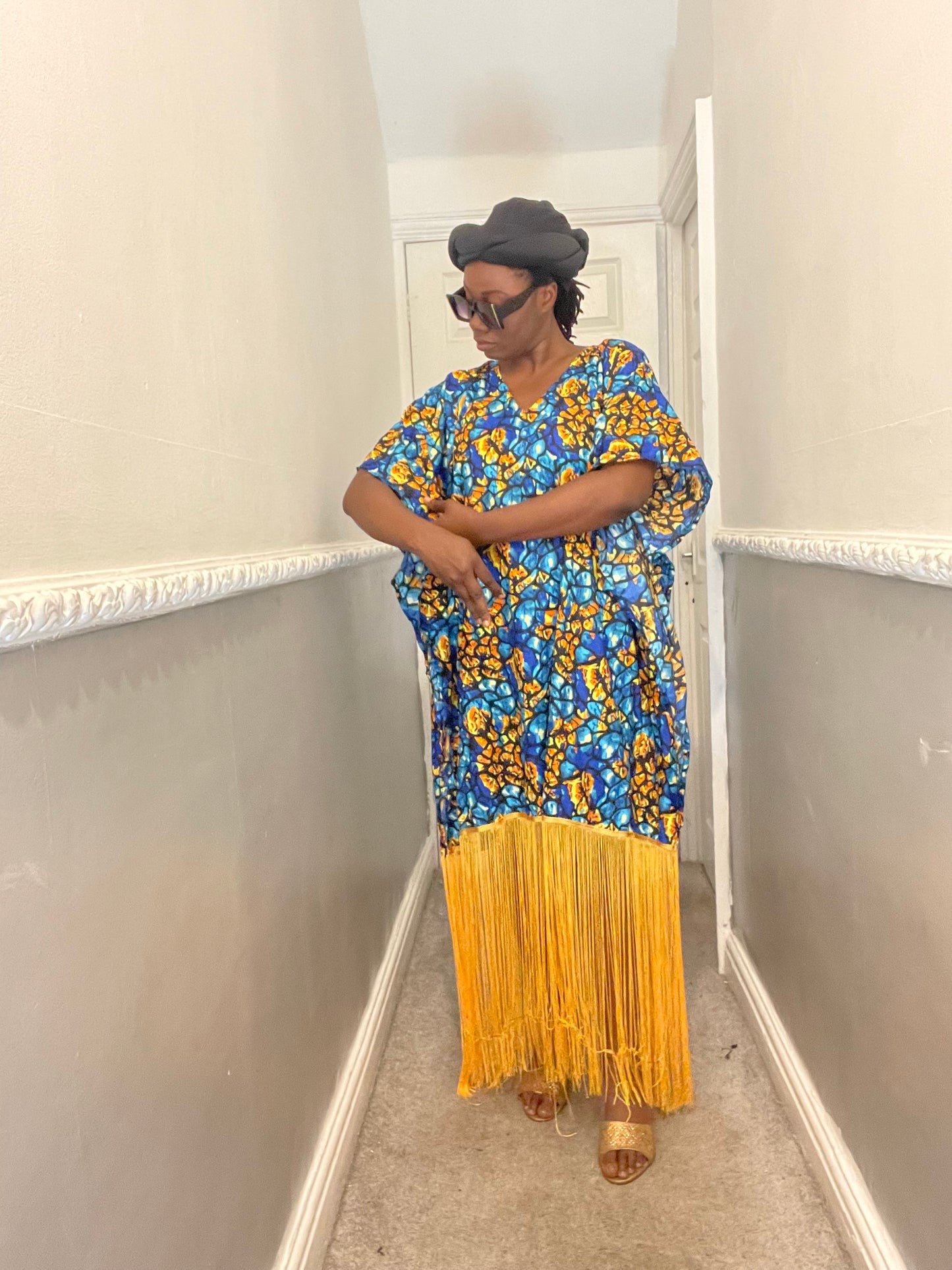African Ready-to-wear boubou gown/2-Patterned Ankara wears