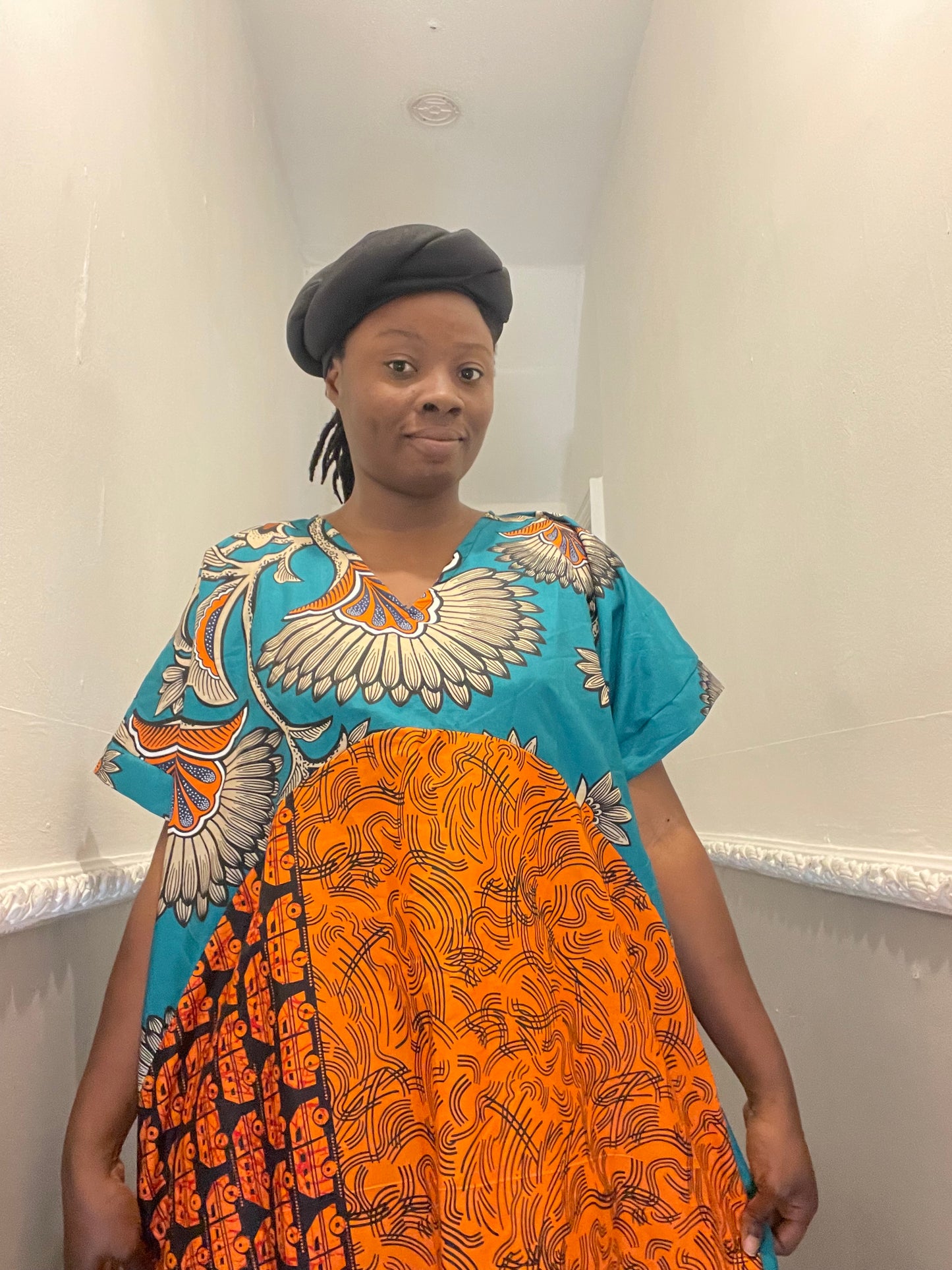 African Ready-to-wear boubou gown/2-Patterned Ankara wears