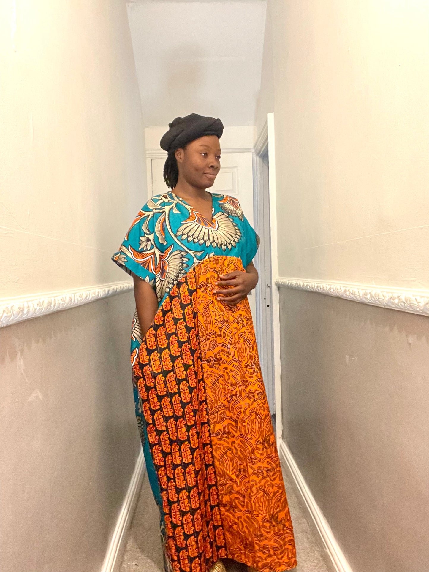 African Ready-to-wear boubou gown/2-Patterned Ankara wears