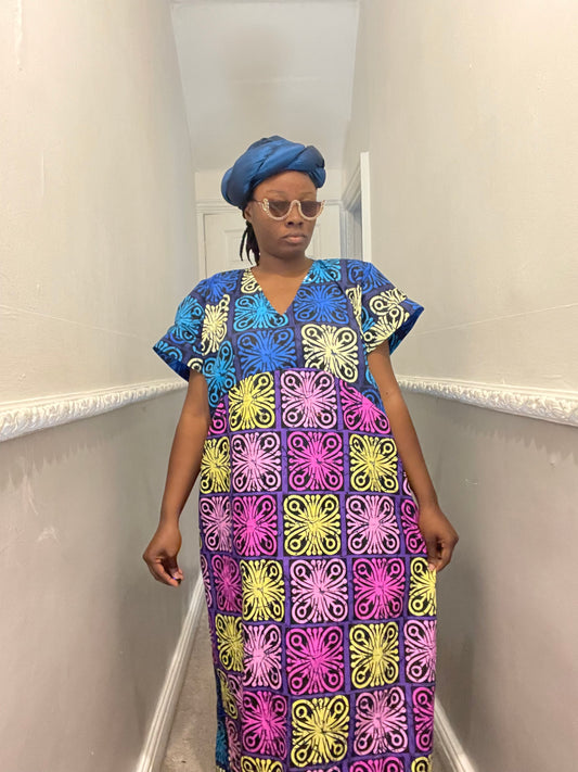 African Ready-to-wear boubou gown/2-Patterned Ankara wears