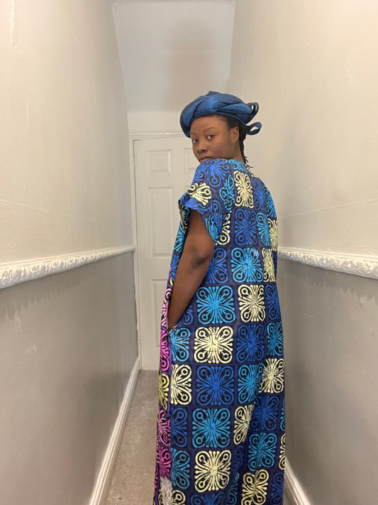 African Ready-to-wear boubou gown/2-Patterned Ankara wears