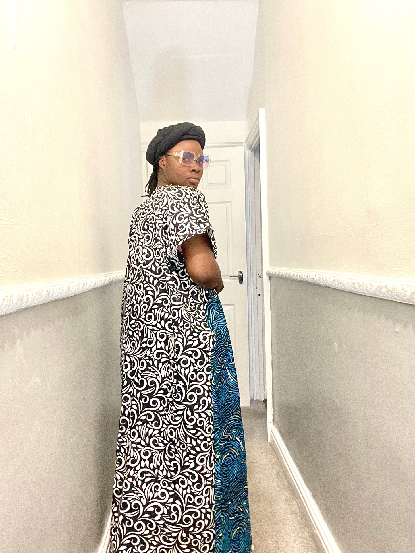 African Ready-to-wear boubou gown/2-Patterned Ankara wears