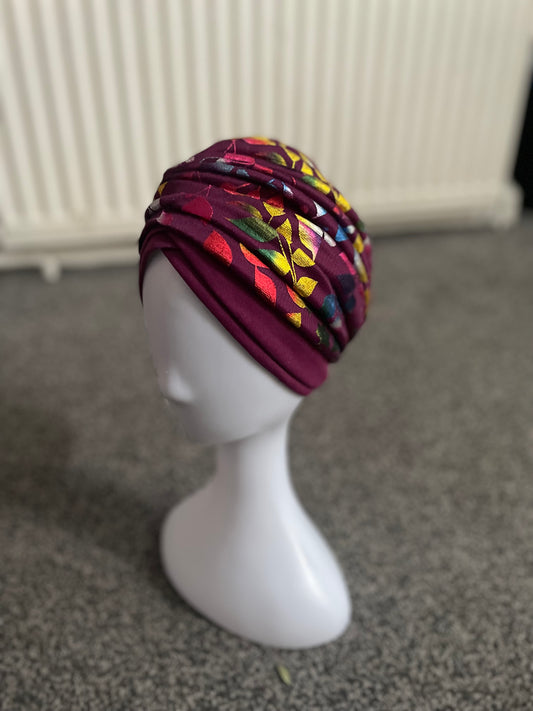 Flowered turban cap