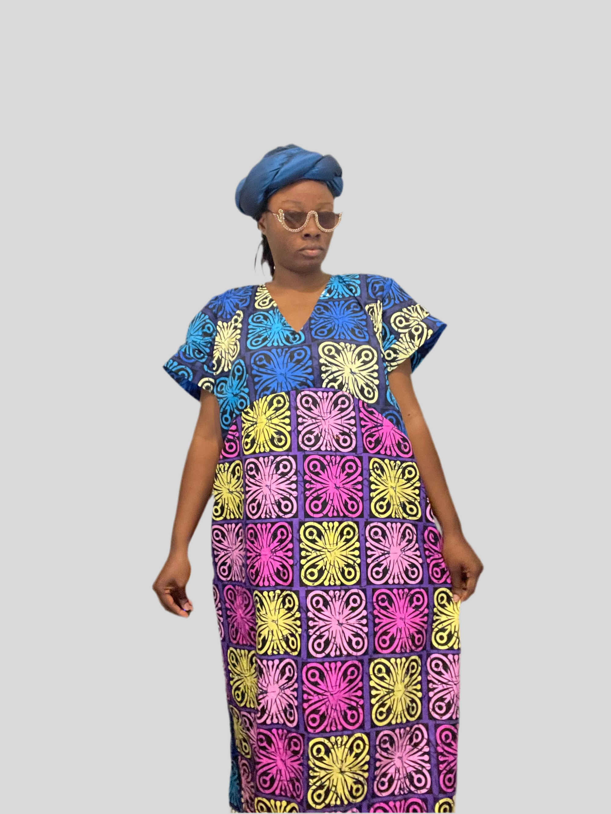 African Ready-to-wear boubou gown/2-Patterned Ankara wears