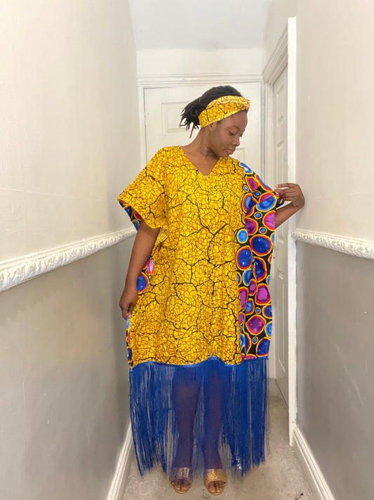 African Ready-to-wear boubou gown/2-Patterned Ankara wears
