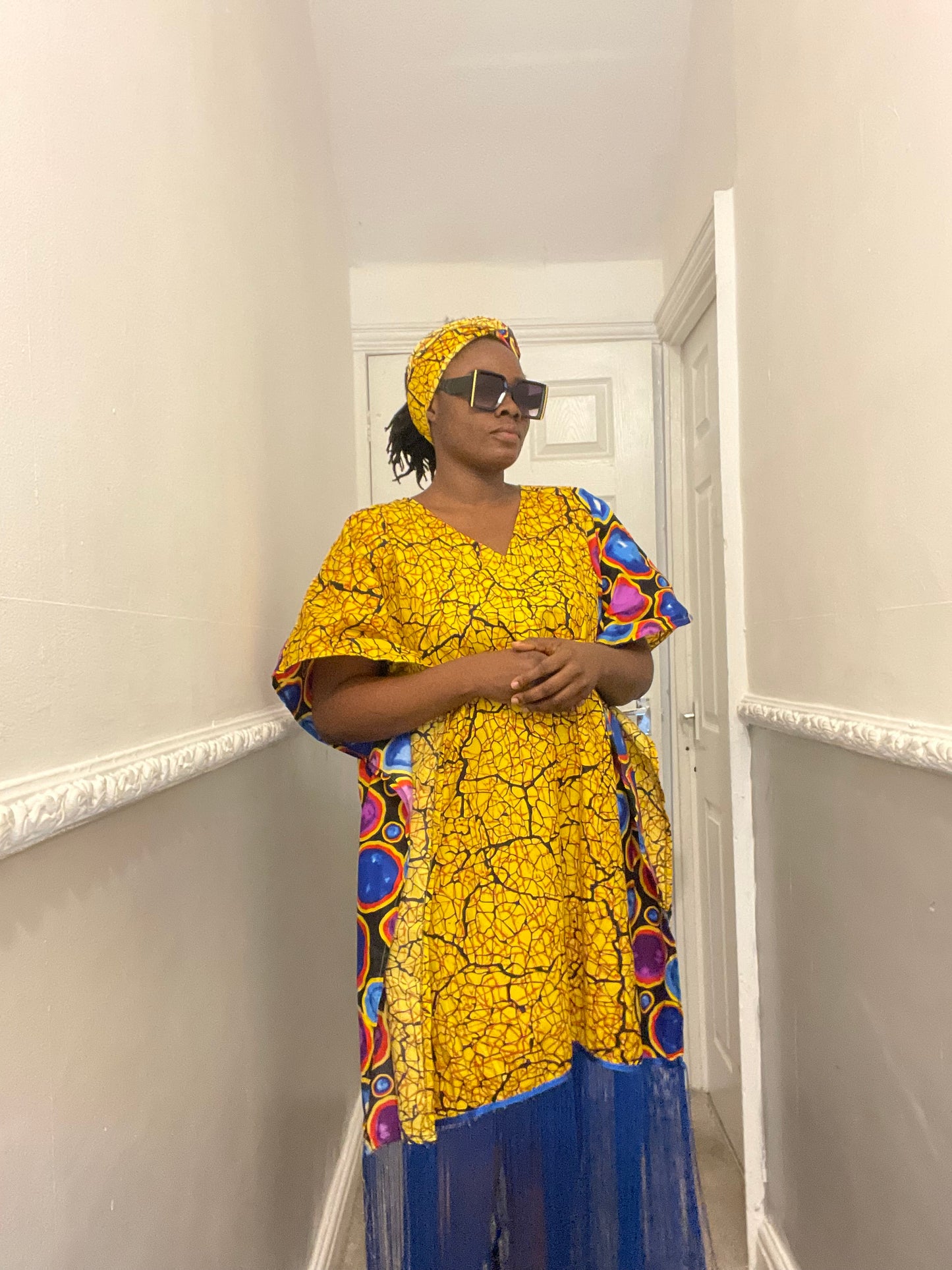 African Ready-to-wear boubou gown/2-Patterned Ankara wears