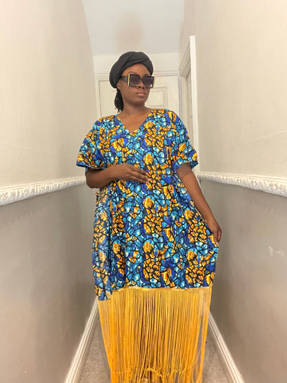 African Ready-to-wear boubou gown/2-Patterned Ankara wears