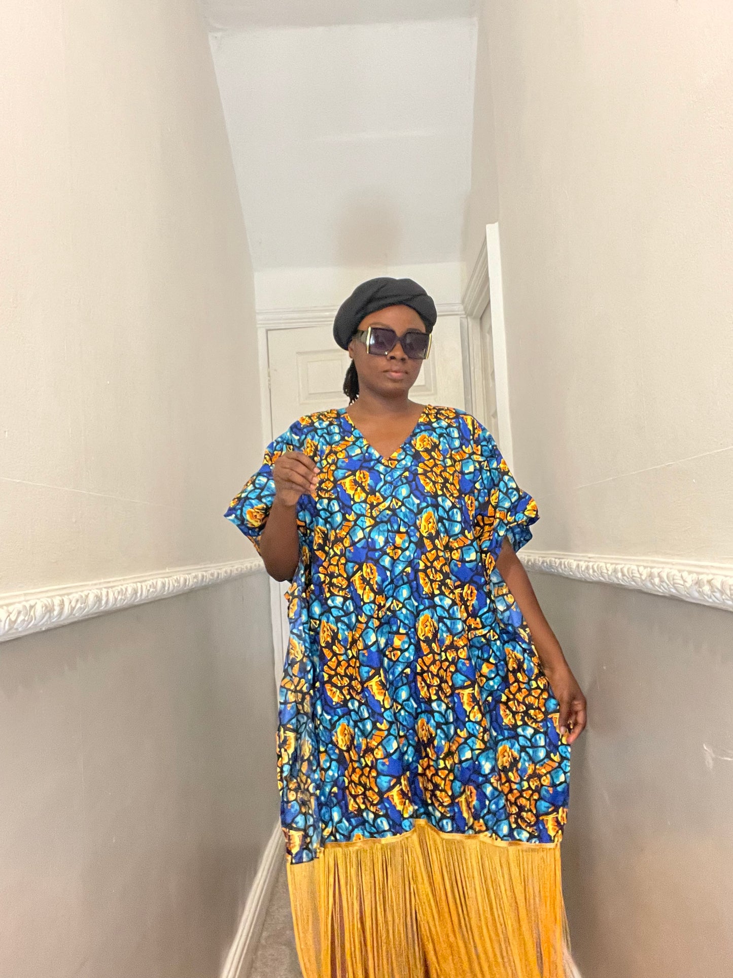 African Ready-to-wear boubou gown/2-Patterned Ankara wears
