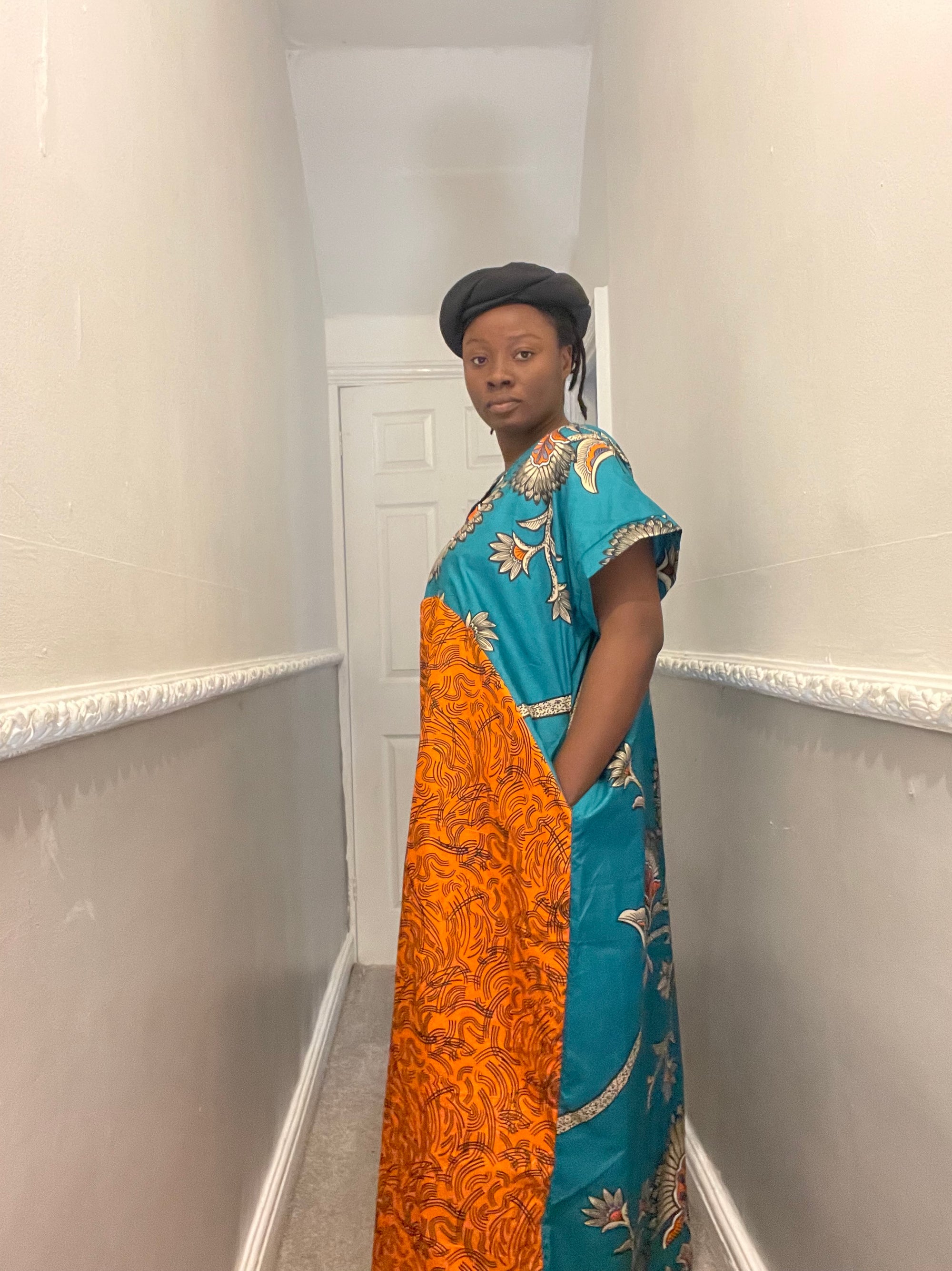 African Ready-to-wear boubou gown/2-Patterned Ankara wears