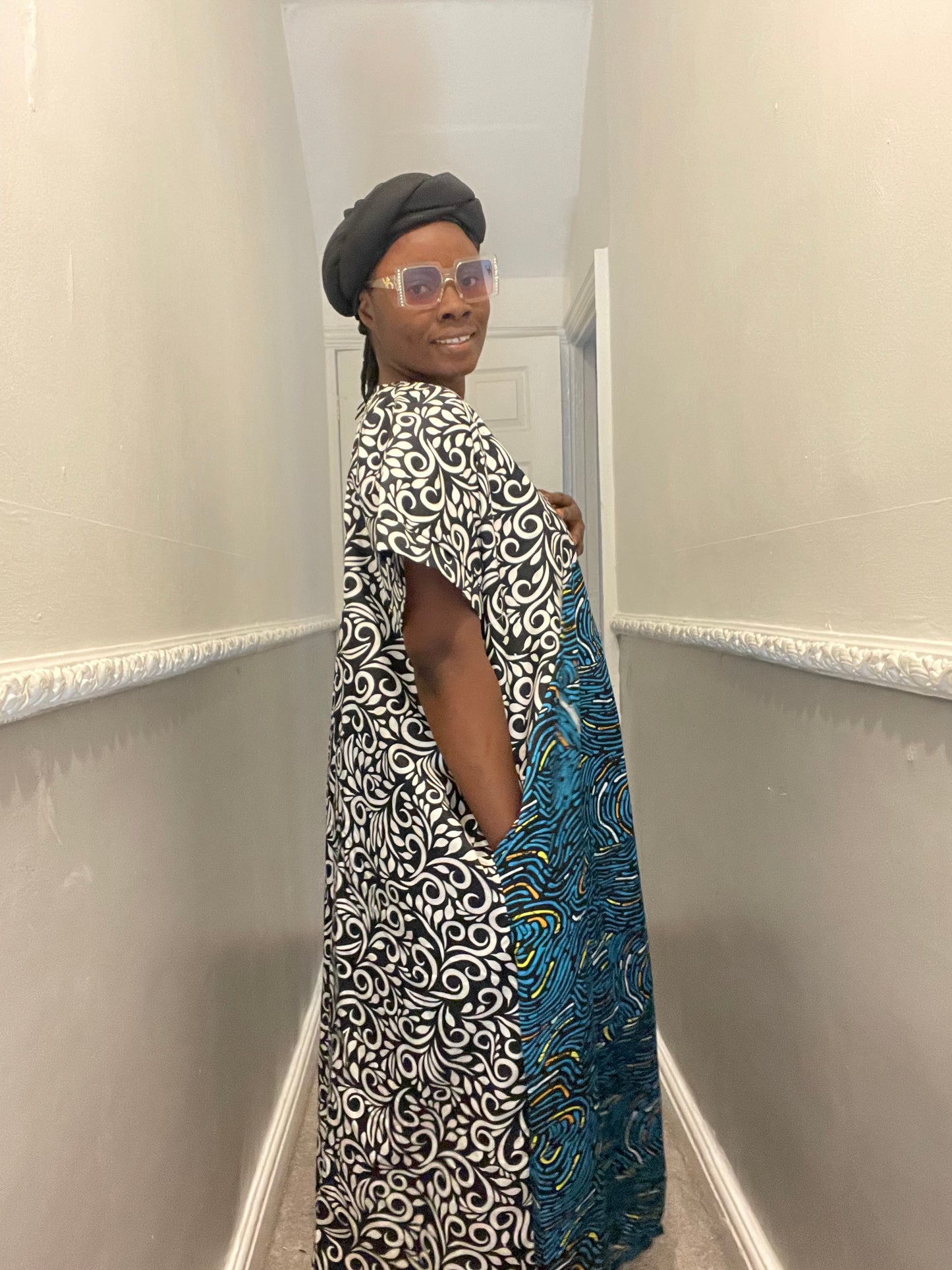African Ready-to-wear boubou gown/2-Patterned Ankara wears