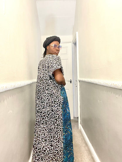 African Ready-to-wear boubou gown/2-Patterned Ankara wears